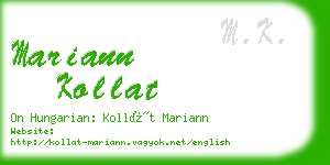 mariann kollat business card